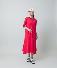 RSPGA16430 TRUNK HIROKO KOSHINO(ヒロココシノ) シアーラインリブアクセントワンピース /日本製/洗える ブラック