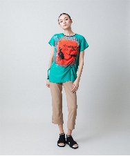 RSPGB12430 TRUNK HIROKO KOSHINO(ヒロココシノ) ネコモチーフアートプリントチュニック/日本製/洗える ピンク