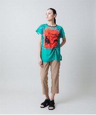 RSPGB12430 TRUNK HIROKO KOSHINO(ヒロココシノ) ネコモチーフアートプリントチュニック/日本製/洗える ピンク