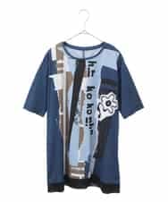 RSPGC72300 TRUNK HIROKO KOSHINO(ヒロココシノ) 【WEB/京王百貨店新宿店限定】コラージュプリントデザインプルオーバー/日本製/洗える ネイビー