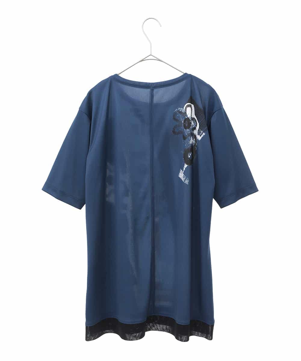 RSPGC72300 TRUNK HIROKO KOSHINO(ヒロココシノ) 【WEB/京王百貨店新宿店限定】コラージュプリントデザインプルオーバー/日本製/洗える ネイビー