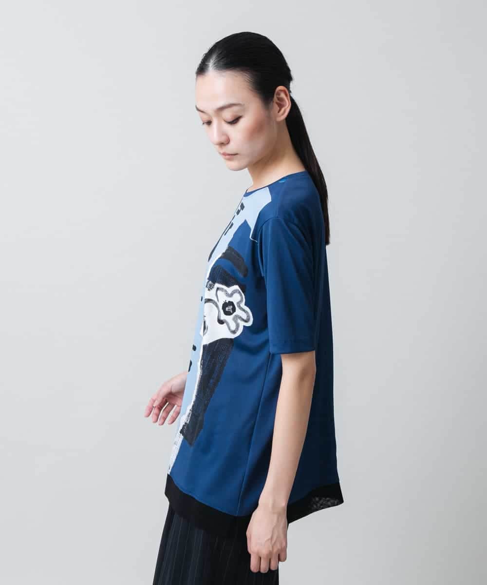 RSPGC72300 TRUNK HIROKO KOSHINO(ヒロココシノ) 【WEB/京王百貨店新宿店限定】コラージュプリントデザインプルオーバー/日本製/洗える ネイビー