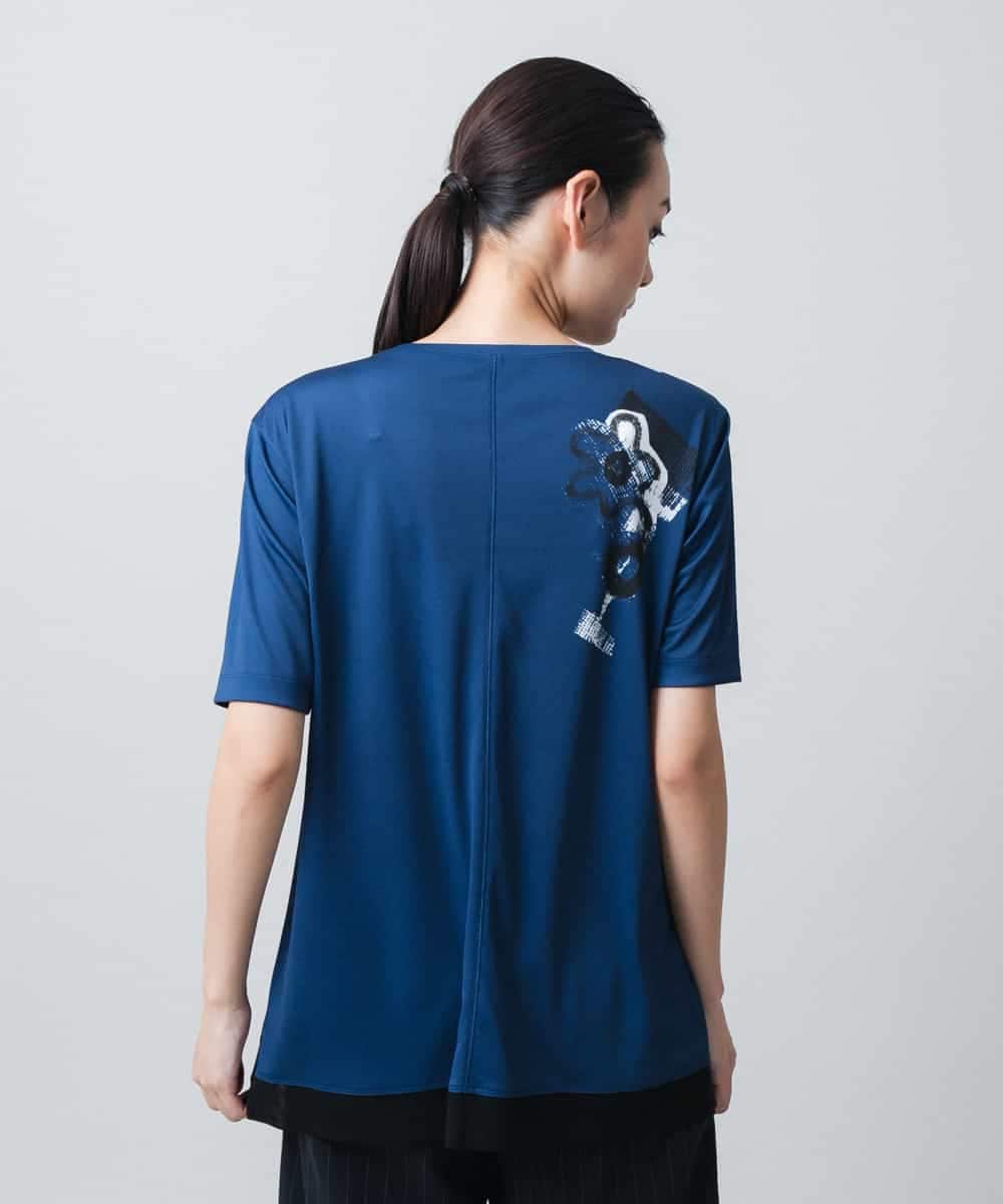RSPGC72300 TRUNK HIROKO KOSHINO(ヒロココシノ) 【WEB/京王百貨店新宿店限定】コラージュプリントデザインプルオーバー/日本製/洗える ネイビー