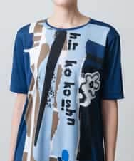 RSPGC72300 TRUNK HIROKO KOSHINO(ヒロココシノ) 【WEB/京王百貨店新宿店限定】コラージュプリントデザインプルオーバー/日本製/洗える ネイビー