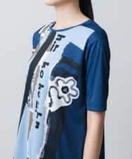 RSPGC72300 TRUNK HIROKO KOSHINO(ヒロココシノ) 【WEB/京王百貨店新宿店限定】コラージュプリントデザインプルオーバー/日本製/洗える ネイビー