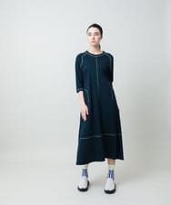 RSPGD17390 TRUNK HIROKO KOSHINO(ヒロココシノ) コットンジャージーラグランワンピース/洗える ネイビー