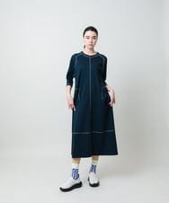 RSPGD17390 TRUNK HIROKO KOSHINO(ヒロココシノ) コットンジャージーラグランワンピース/洗える ネイビー