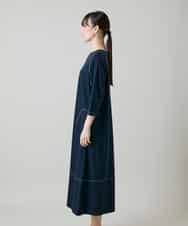 RSPGD17390 TRUNK HIROKO KOSHINO(ヒロココシノ) コットンジャージーラグランワンピース/洗える ネイビー