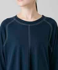 RSPGD17390 TRUNK HIROKO KOSHINO(ヒロココシノ) コットンジャージーラグランワンピース/洗える ネイビー