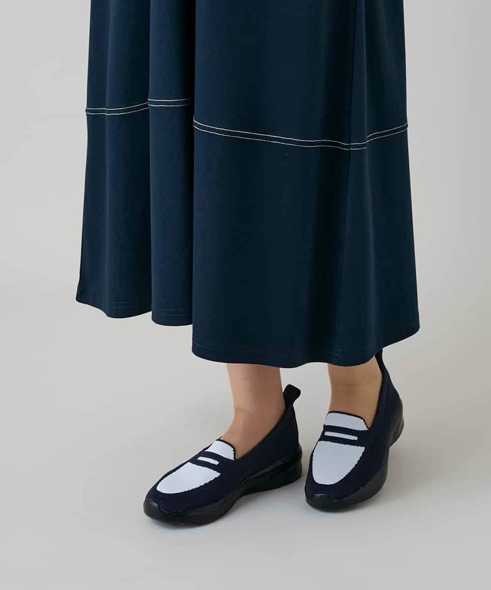 RSPGD17390 TRUNK HIROKO KOSHINO(ヒロココシノ) コットンジャージーラグランワンピース/洗える ネイビー