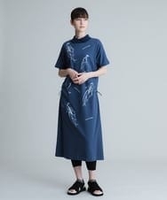 RSPGU36430 TRUNK HIROKO KOSHINO(ヒロココシノ) 【洗濯機で洗える/日本製】イラストプリントデザインワンピース ブルー