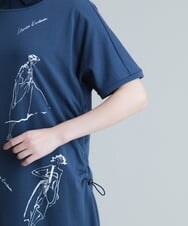 RSPGU36430 TRUNK HIROKO KOSHINO(ヒロココシノ) 【洗濯機で洗える/日本製】イラストプリントデザインワンピース ブルー