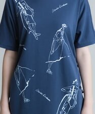 RSPGU36430 TRUNK HIROKO KOSHINO(ヒロココシノ) 【洗濯機で洗える/日本製】イラストプリントデザインワンピース ブルー