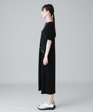 RSPGX31390 TRUNK HIROKO KOSHINO(ヒロココシノ) パイピング切り替えデザインワンピース /日本製/洗える ブラック