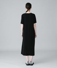 RSPGX31390 TRUNK HIROKO KOSHINO(ヒロココシノ) パイピング切り替えデザインワンピース /日本製/洗える ブラック