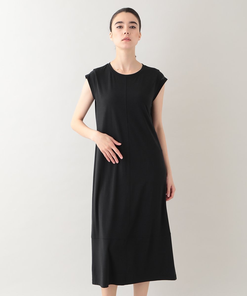 RSPHB09290 TRUNK HIROKO KOSHINO(ヒロココシノ) ロゴアクセントジャージーワンピース/洗える ブルー