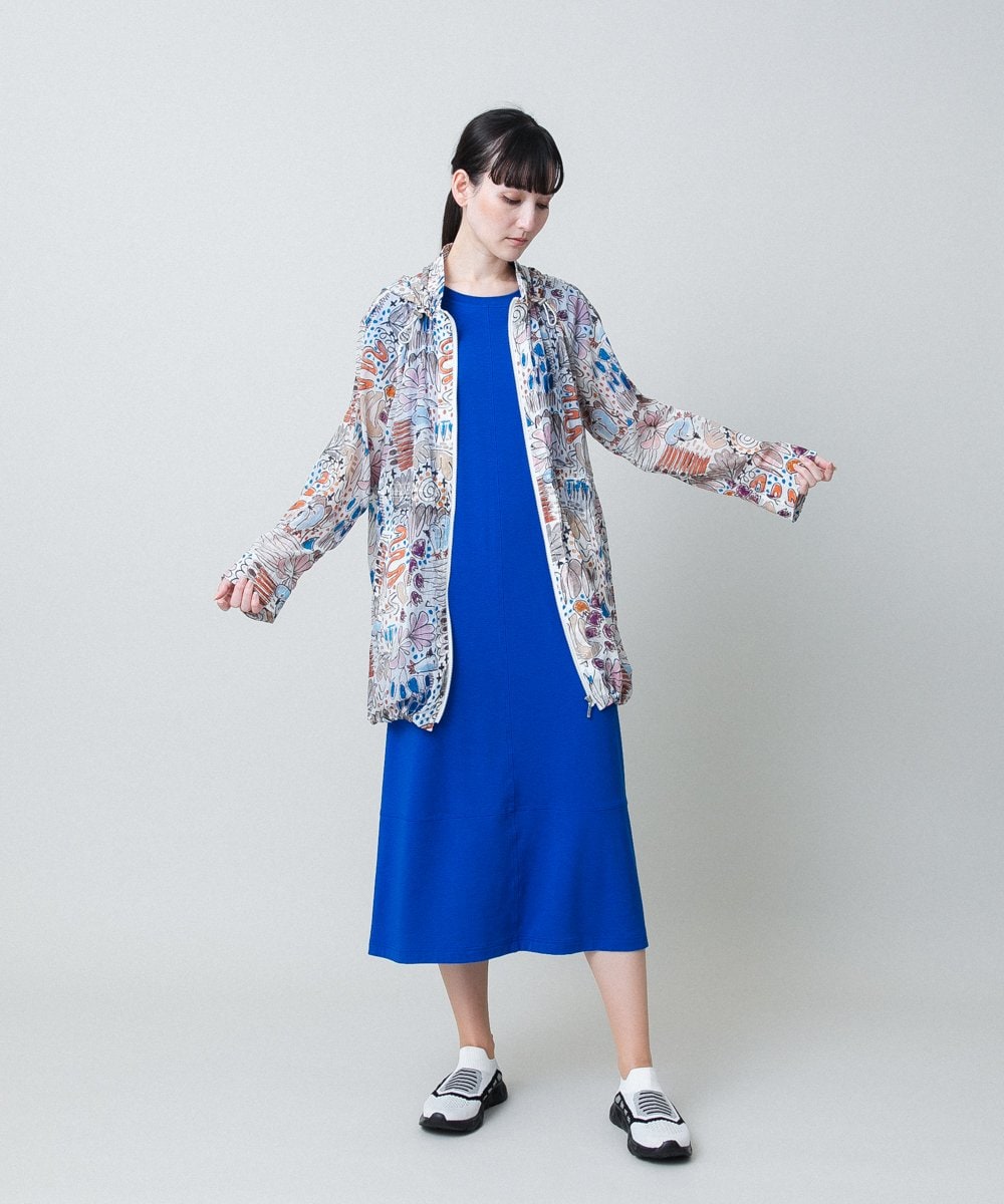 RSPHB09290 TRUNK HIROKO KOSHINO(ヒロココシノ) ロゴアクセントジャージーワンピース/洗える ブルー