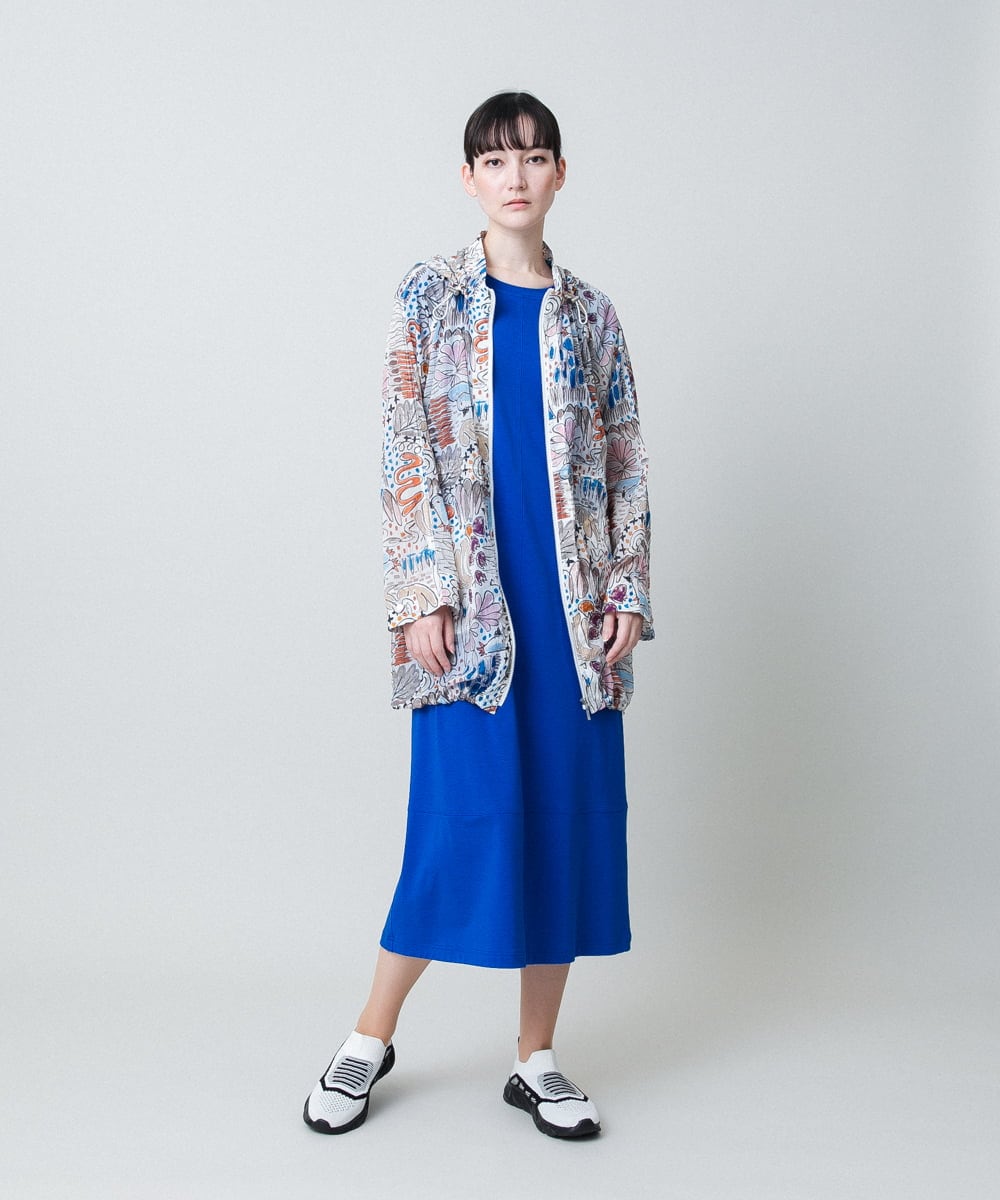 RSPHB09290 TRUNK HIROKO KOSHINO(ヒロココシノ) ロゴアクセントジャージーワンピース/洗える ブルー