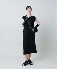 RSPHB09290 TRUNK HIROKO KOSHINO(ヒロココシノ) ロゴアクセントジャージーワンピース/洗える ブルー