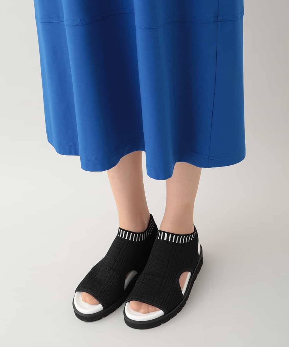 RSPHB09290 TRUNK HIROKO KOSHINO(ヒロココシノ) ロゴアクセントジャージーワンピース/洗える ブルー