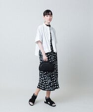 RSPHB19590 TRUNK HIROKO KOSHINO(ヒロココシノ) 【ベージュ：WEB/京王百貨店新宿店限定カラー】幾何ドット柄プリントワンピース/日本製/洗濯機で洗える ブラック