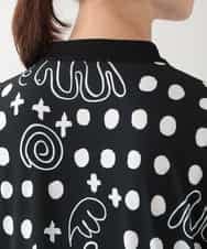 RSPHB19590 TRUNK HIROKO KOSHINO(ヒロココシノ) 【ベージュ：WEB/京王百貨店新宿店限定カラー】幾何ドット柄プリントワンピース/日本製/洗濯機で洗える ブラック