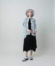 RSPHC16430 TRUNK HIROKO KOSHINO(ヒロココシノ) シアーラインリブアクセントワンピース /日本製/洗える ブラック