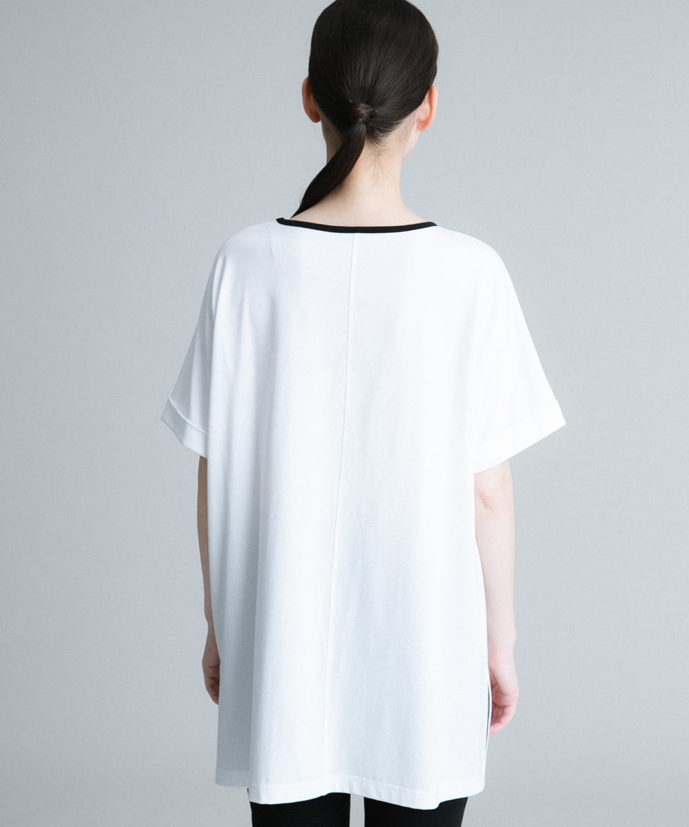 RSPHR12270 TRUNK HIROKO KOSHINO(ヒロココシノ) 【洗える/日本製】オリジナルプリントチュニックTシャツ ホワイト