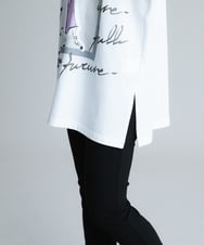 RSPHR12270 TRUNK HIROKO KOSHINO(ヒロココシノ) 【洗える/日本製】オリジナルプリントチュニックTシャツ ホワイト