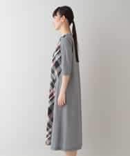 RSPHT04540 TRUNK HIROKO KOSHINO(ヒロココシノ) 【洗える】コットンポンチチェックワンピース ベージュ