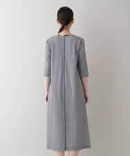 RSPHT04540 TRUNK HIROKO KOSHINO(ヒロココシノ) 【洗える】コットンポンチチェックワンピース ベージュ