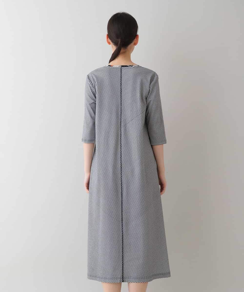 RSPHT04540 TRUNK HIROKO KOSHINO(ヒロココシノ) 【洗える】コットンポンチチェックワンピース ベージュ