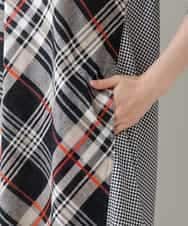 RSPHT04540 TRUNK HIROKO KOSHINO(ヒロココシノ) 【洗える】コットンポンチチェックワンピース ベージュ