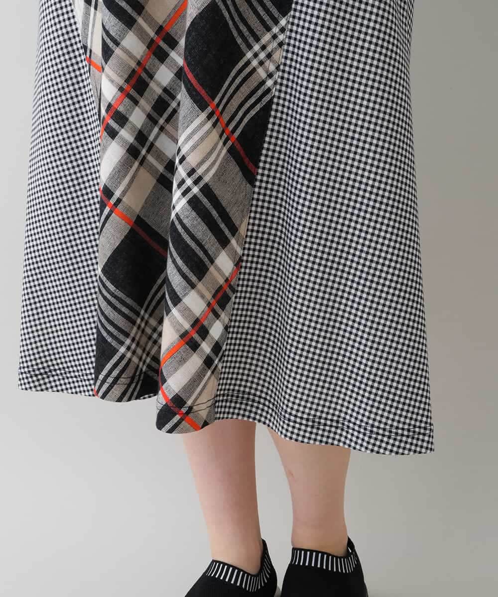 RSPHT04540 TRUNK HIROKO KOSHINO(ヒロココシノ) 【洗える】コットンポンチチェックワンピース ベージュ