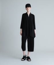 RSPHU24340 TRUNK HIROKO KOSHINO(ヒロココシノ) 【洗濯機で洗える/日本製】ブロッキングジョイントブラウス ブラック