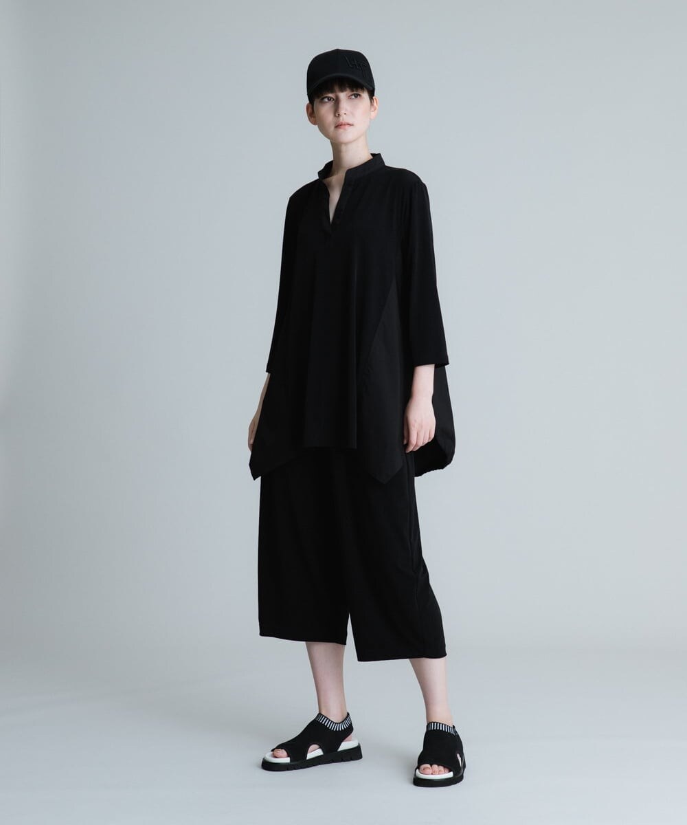 RSPHU24340 TRUNK HIROKO KOSHINO(ヒロココシノ) 【洗濯機で洗える/日本製】ブロッキングジョイントブラウス ブラック
