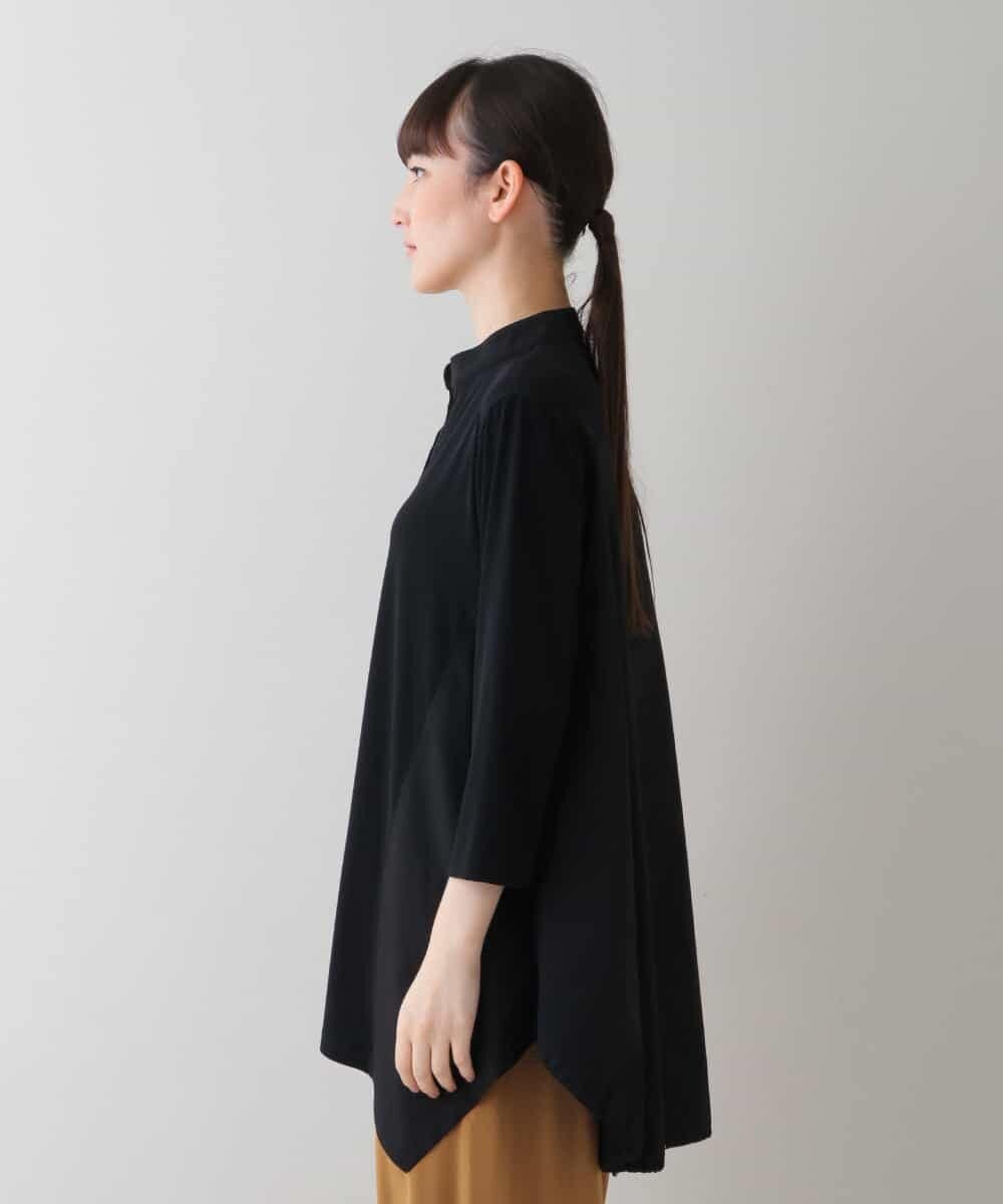 RSPHU24340 TRUNK HIROKO KOSHINO(ヒロココシノ) 【洗濯機で洗える/日本製】ブロッキングジョイントブラウス ブラック
