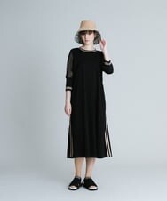 RSPHU25460 TRUNK HIROKO KOSHINO(ヒロココシノ) 【洗える/日本製】レースジョイントAラインワンピース ブラック