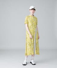 RSPHW11490 TRUNK HIROKO KOSHINO(ヒロココシノ) ラインリブアクセントロゴワンピース /洗える ベージュ