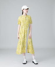 RSPHW11490 TRUNK HIROKO KOSHINO(ヒロココシノ) ラインリブアクセントロゴワンピース /洗える ベージュ