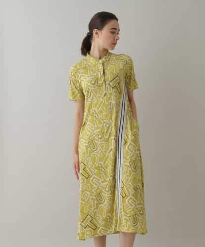 RSPHW11490 TRUNK HIROKO KOSHINO ラインリブアクセントロゴワンピース /洗える