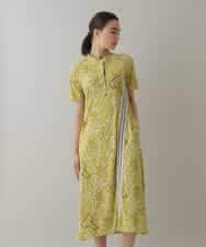 RSPHW11490 TRUNK HIROKO KOSHINO(ヒロココシノ) ラインリブアクセントロゴワンピース /洗える ベージュ
