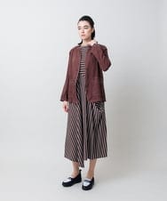 RSPIE13590 TRUNK HIROKO KOSHINO(ヒロココシノ) ボーダーフレアワンピース/日本製/洗える ネイビー