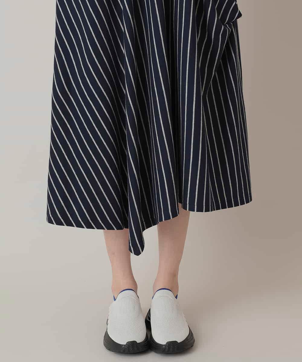 ■HIROKO BIS■ヒロココシノ綺麗に華やぐ線フレアーワンピース HIROKO BIS（ヒロコ ボーダーフレアワンピース&frasl;日本製&frasl;洗える 大きいサイズ&frasl;ボウタイ付きフラワープリントエアリー ビス）のワンピース｜おすすめから探す｜イトキン ボウタイ付きフラワープリントエアリーワンピース