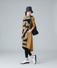 RSPIW27540 TRUNK HIROKO KOSHINO(ヒロココシノ) 異素材ジョイントワンピース /日本製/洗える ベージュ