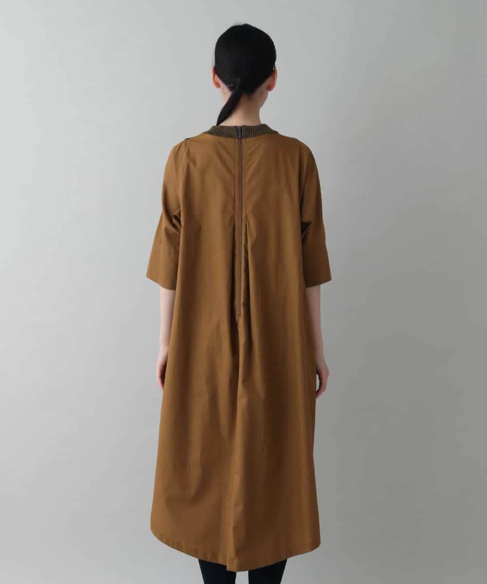 RSPIW27540 TRUNK HIROKO KOSHINO(ヒロココシノ) 異素材ジョイントワンピース /日本製/洗える ベージュ