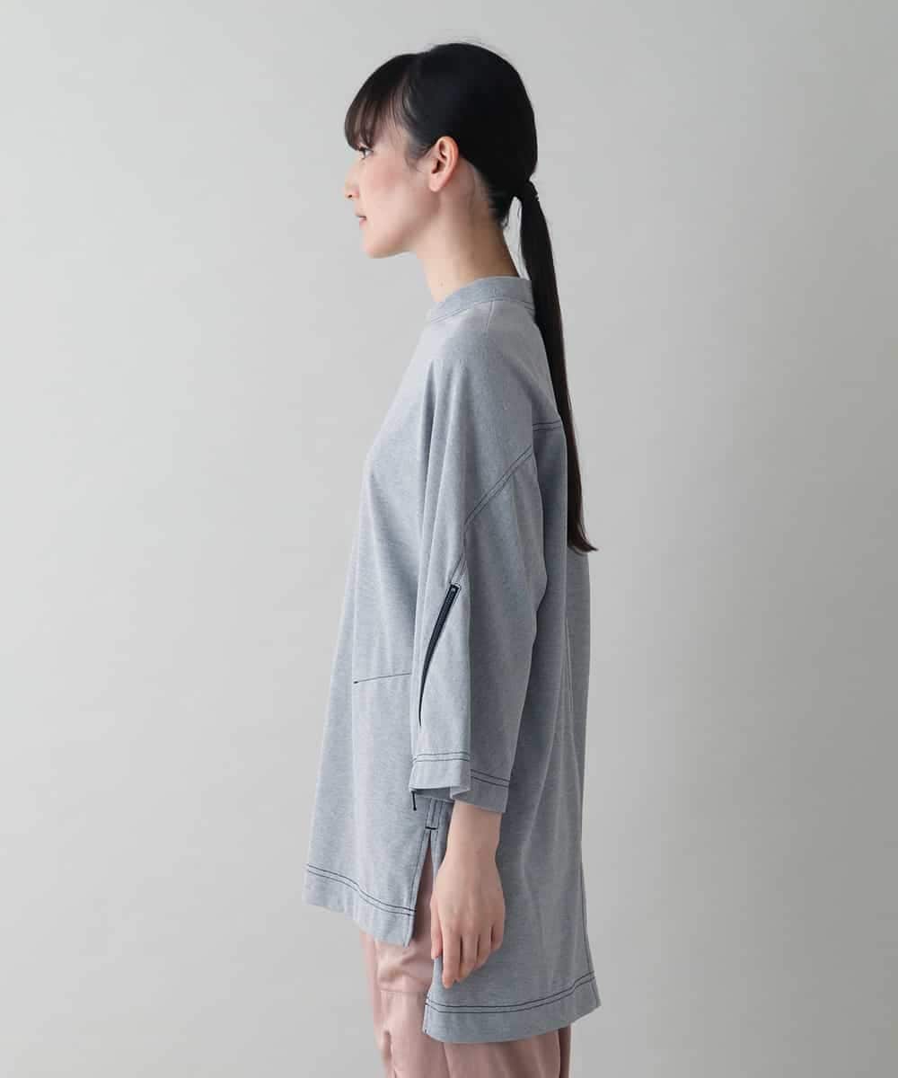RSPIW32390 TRUNK HIROKO KOSHINO(ヒロココシノ) DRYCOOLチュニック丈プルオーバー/洗濯機で洗える ライトグレー