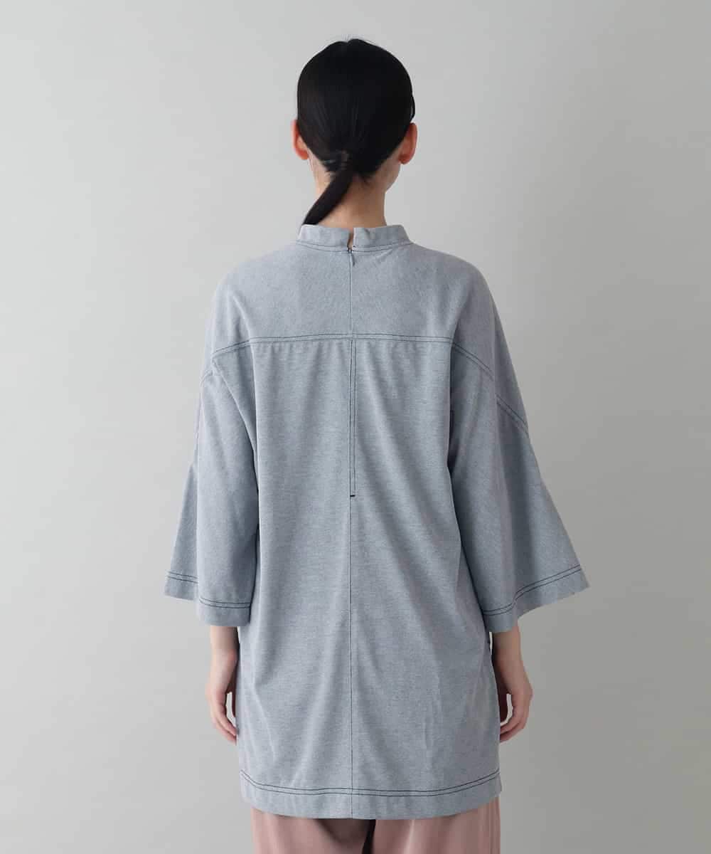 RSPIW32390 TRUNK HIROKO KOSHINO(ヒロココシノ) DRYCOOLチュニック丈プルオーバー/洗濯機で洗える ライトグレー