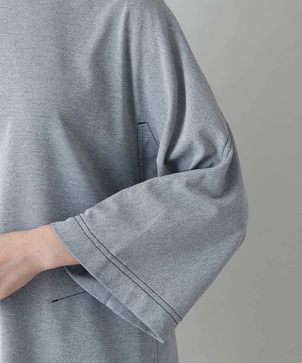 RSPIW32390 TRUNK HIROKO KOSHINO(ヒロココシノ) DRYCOOLチュニック丈プルオーバー/洗濯機で洗える ライトグレー