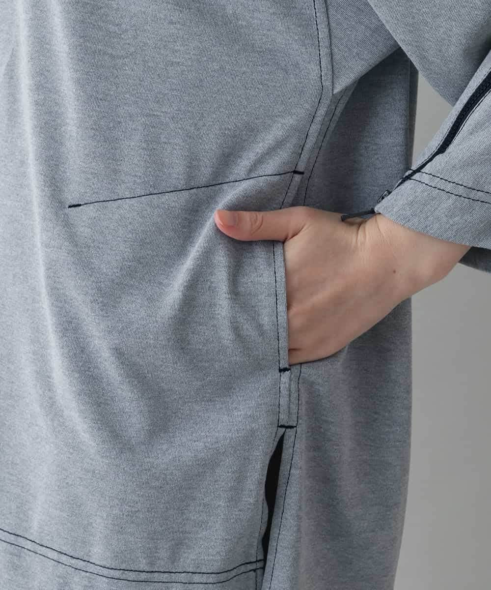RSPIW32390 TRUNK HIROKO KOSHINO(ヒロココシノ) DRYCOOLチュニック丈プルオーバー/洗濯機で洗える ライトグレー